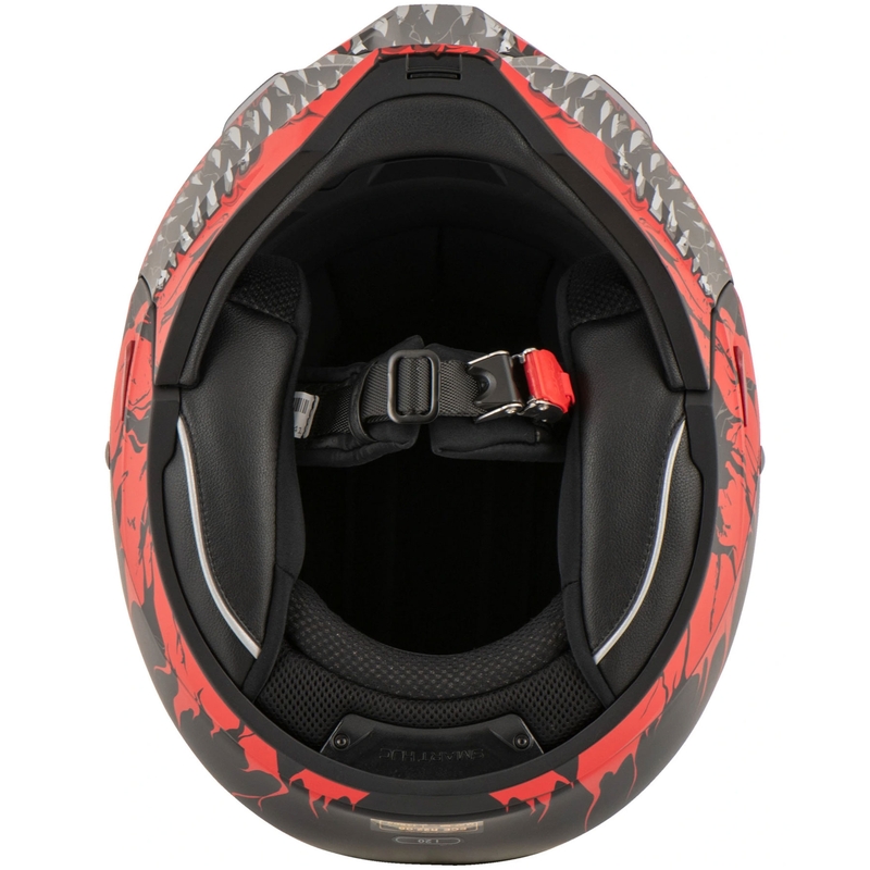 Open helm met masker HJC i20 Scraw MC1SF wit-rood-zwart uitverkoop