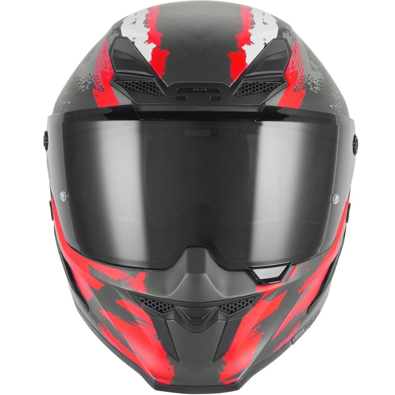 Integraal motorhelm NOX Exklusiv Goliath Cut'D mat zwart-rood