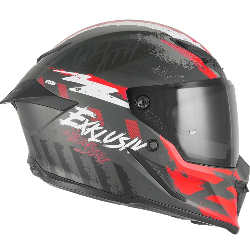 Integraal motorhelm NOX Exklusiv Goliath Cut'D mat zwart-rood