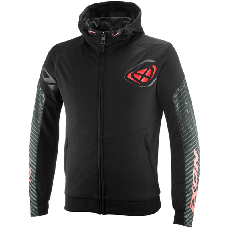 IXON Touchdown Air motorsweatshirt zwart-fluorescerend rood