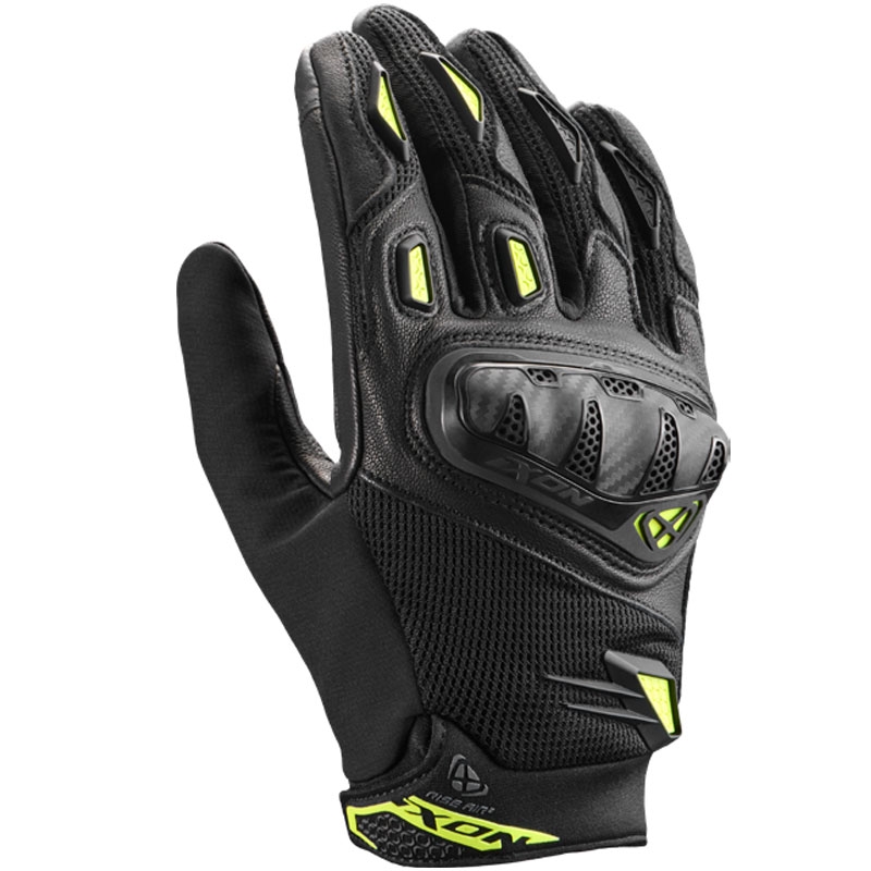 IXON Rise Air 2 motorhandschoenen zwart-fluo geel
