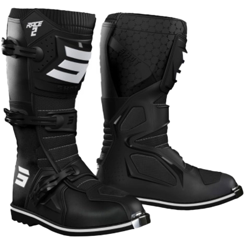 Shot Race 2 motorcrosslaarzen wit-zwart