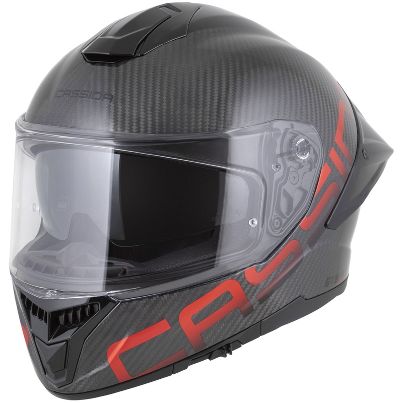 Cassida Integral GTS 2.1 Plus Carbon integraal motorhelm mat carbon-rood