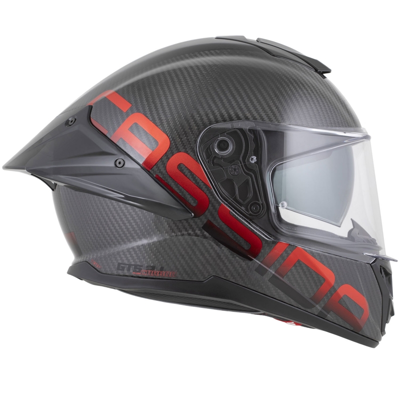 Cassida Integral GTS 2.1 Plus Carbon integraal motorhelm mat carbon-rood