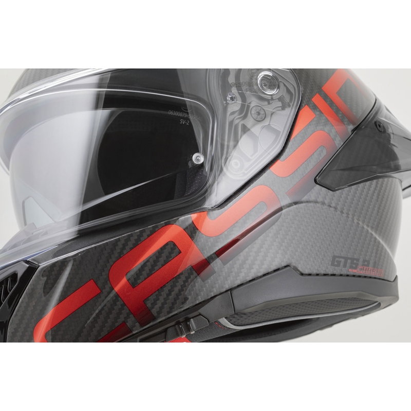 Cassida Integral GTS 2.1 Plus Carbon integraal motorhelm mat carbon-rood