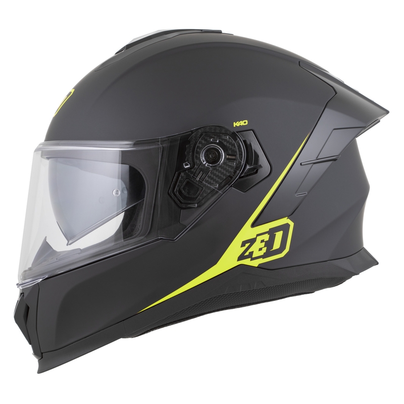 Integraal motorhelm ZED K40 mat zwart-fluo geel