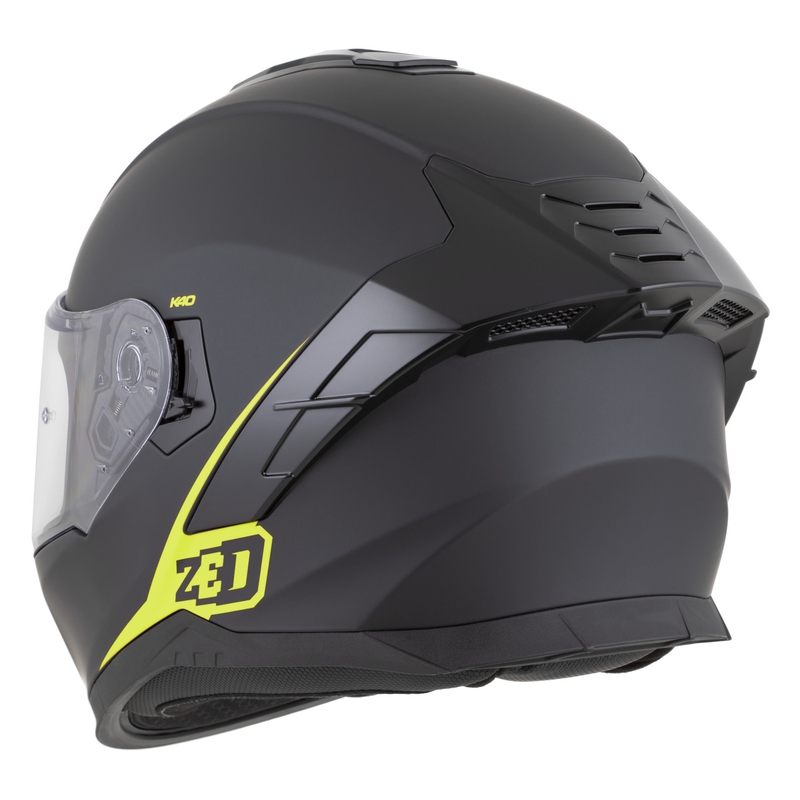Integraal motorhelm ZED K40 mat zwart-fluo geel