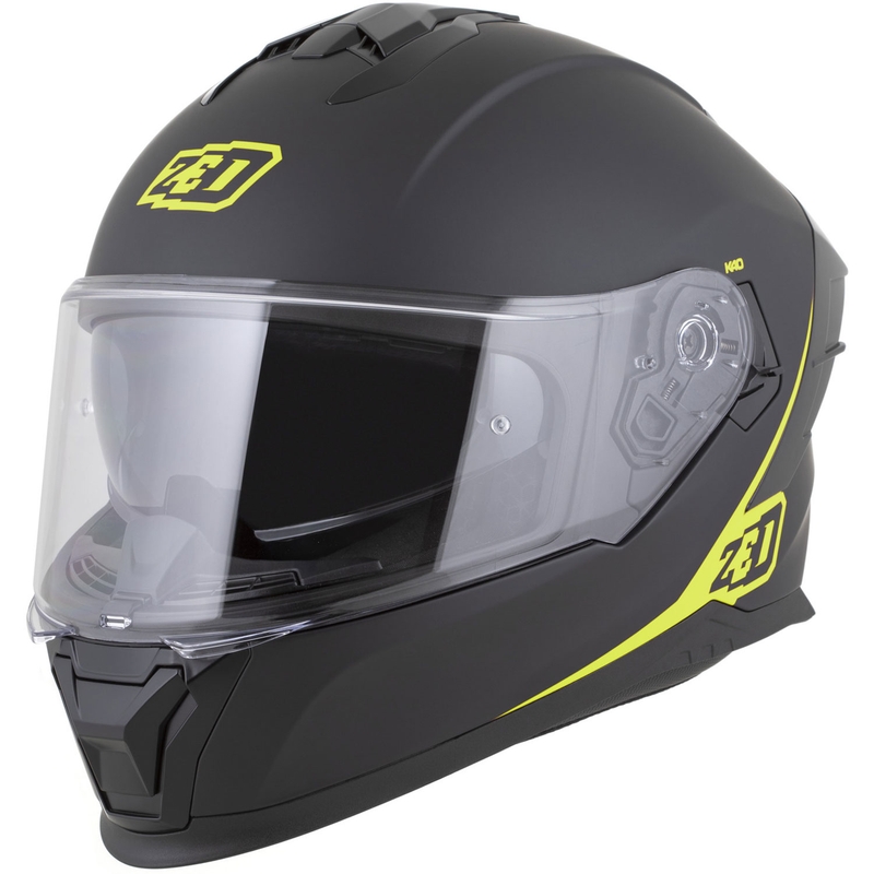 Integraal motorhelm ZED K40 mat zwart-fluo geel