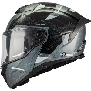 Opklapbare motorhelm MT Atom 2 SV Highlands C2 zwart-grijs