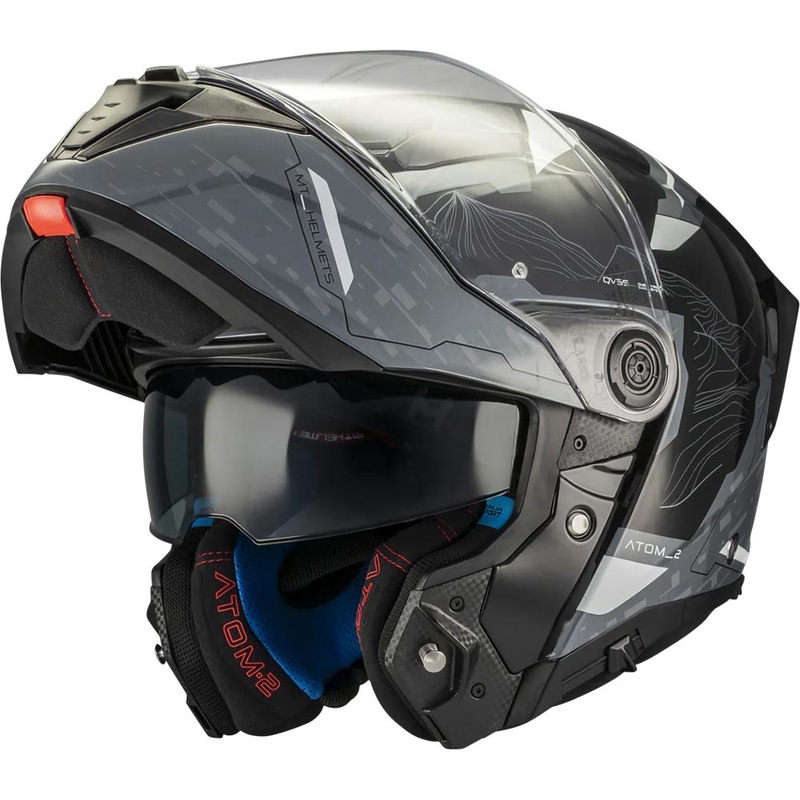 Opklapbare motorhelm MT Atom 2 SV Highlands C2 zwart-grijs