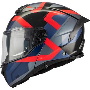 Flip-up motorhelm MT Atom 2 SV Dexter B15 blauw-zwart-rood