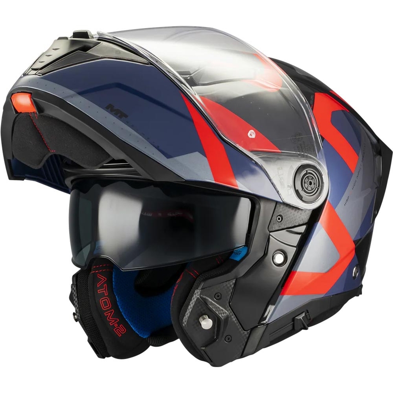 Flip-up motorhelm MT Atom 2 SV Dexter B15 blauw-zwart-rood