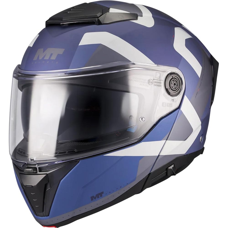 Opklapbare motorhelm MT Atom 2 SV Dexter C2 mat blauwgrijs