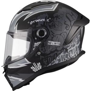 Kinder integraal motorhelm MT Stinger 2 Tagger B2 mat zwart-grijs