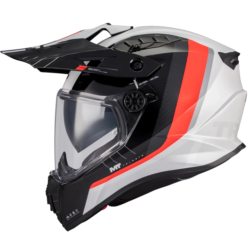 Enduro motorhelm MT Track SV Nomad A15 wit-zwart-rood