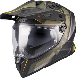Enduro motorhelm MT Track SV Questor B6 mat zwart-groen-bruin-fluo geel