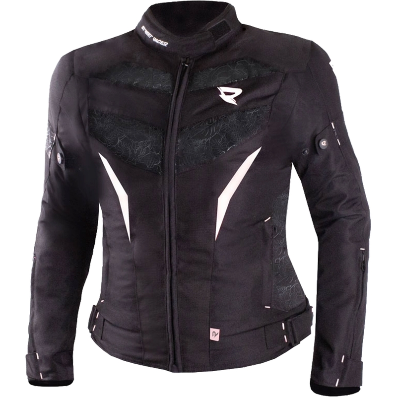 Dames Motorjas Street Racer Rose Zwart Wit
