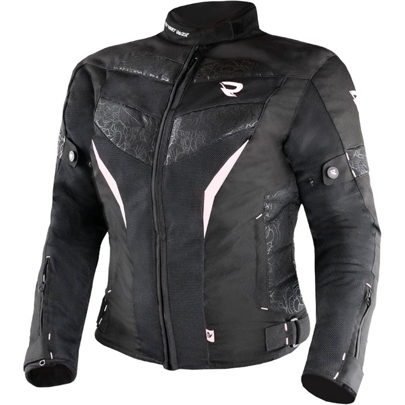 Motorjack voor dames Street Racer Rose Air zwart-wit