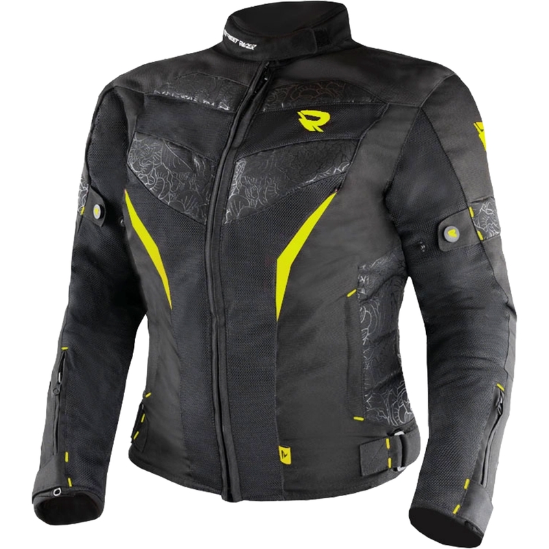 Dames Motorjas Street Racer Rose Air zwart-fluo geel