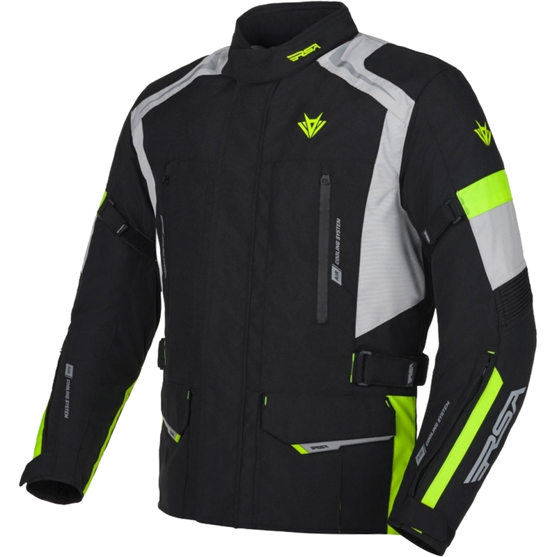 Motorjas RSA EXO 2 zwart-grijs-fluogeel