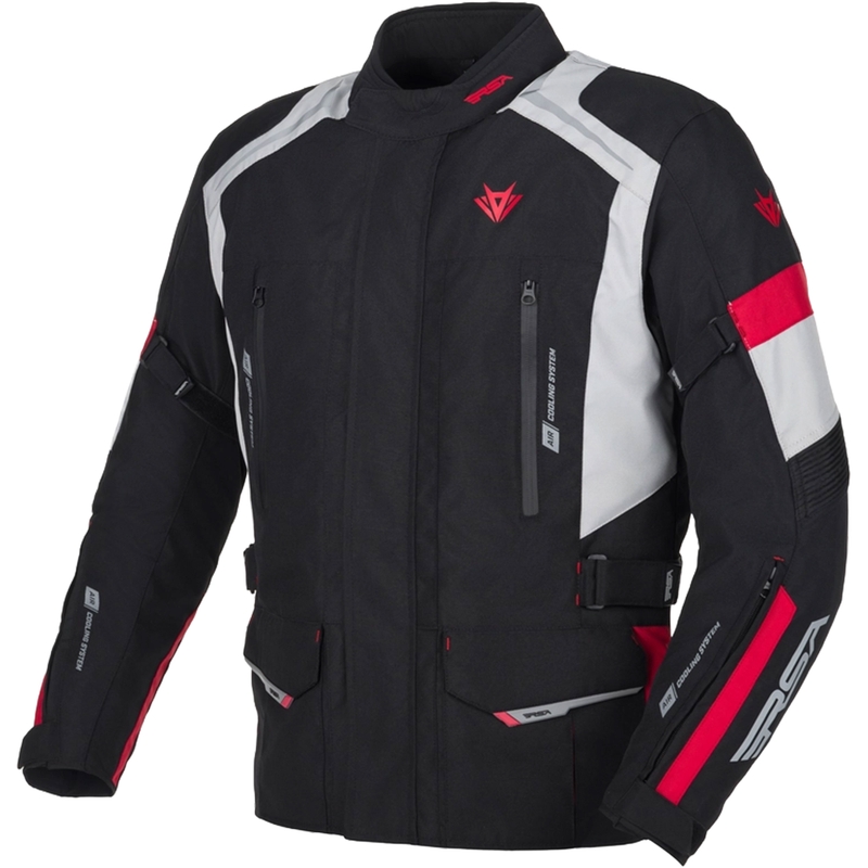 Motorjas RSA EXO 2 zwart-grijs-rood