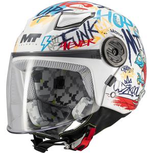 Kinder open motorhelm MT Lite Crew A5 wit-blauw-rood