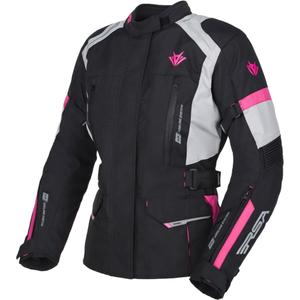 RSA EXO 2 dames motorjack zwart-grijs-roze