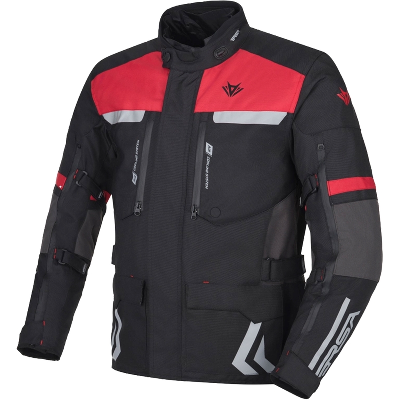 RSA Storm zwart-grijs-rode motorjas