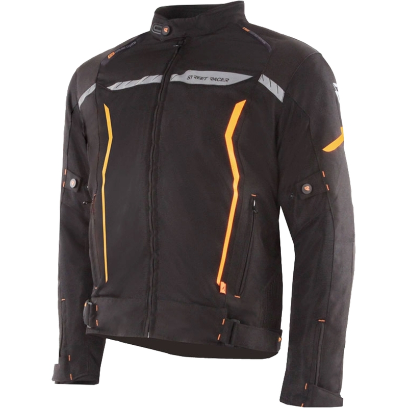Street Racer Flex motorjas zwart-oranje