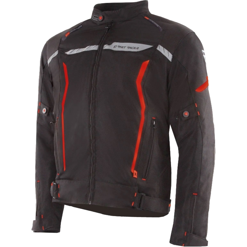Street Racer Flex zwart met rode motorjas