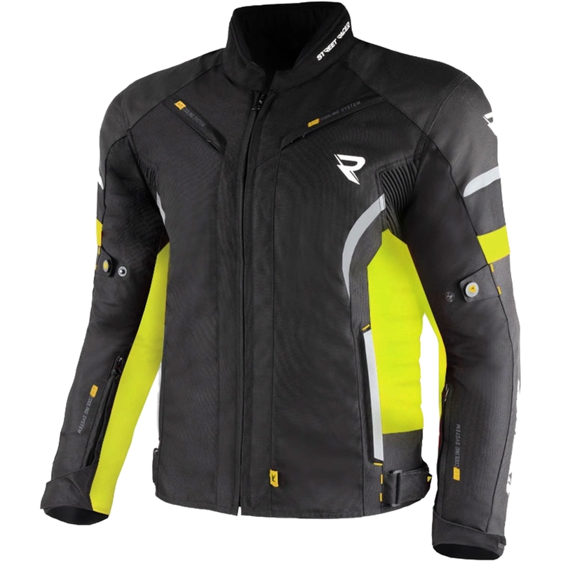 Street Racer Evans zwart-fluo gele motorjas