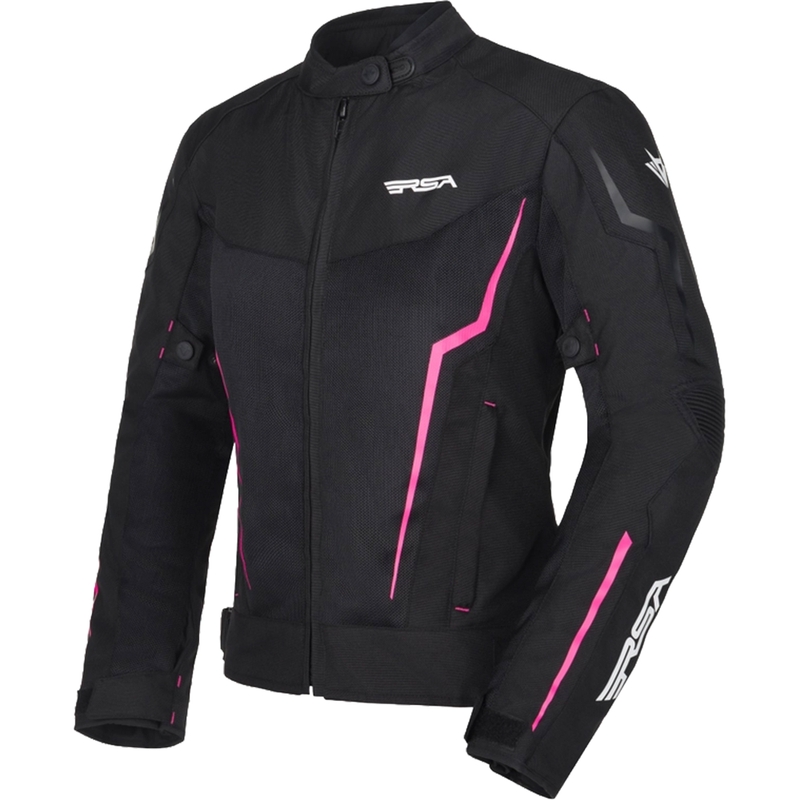 RSA Bolt motorjas voor dames, zwart-wit-roze