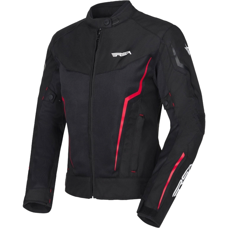 RSA Bolt dames motorjas zwart-wit-rood