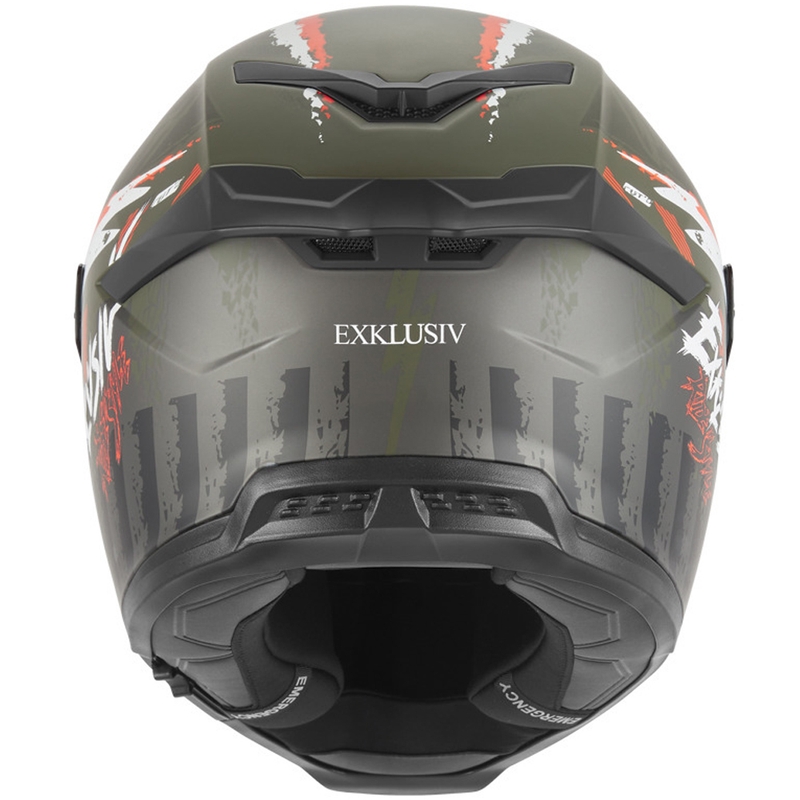 NOX Exklusiv Goliath Cut'D integraal motorhelm mat khaki-oranje