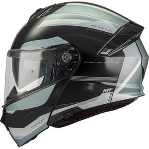 Opklapbare motorhelm MT Genesis SV Raccoon B12 zwart-grijs