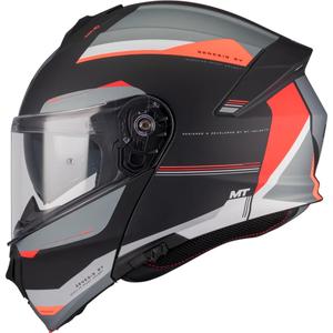 Flip-up motorhelm MT Genesis SV Raccoon B5 zwart-rood