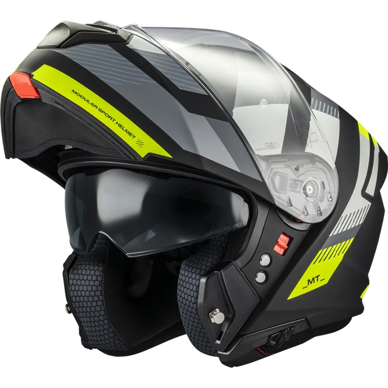 Opklapbare motorhelm MT Genesis SV Stroke B13 mat zwart-grijs-fluogeel