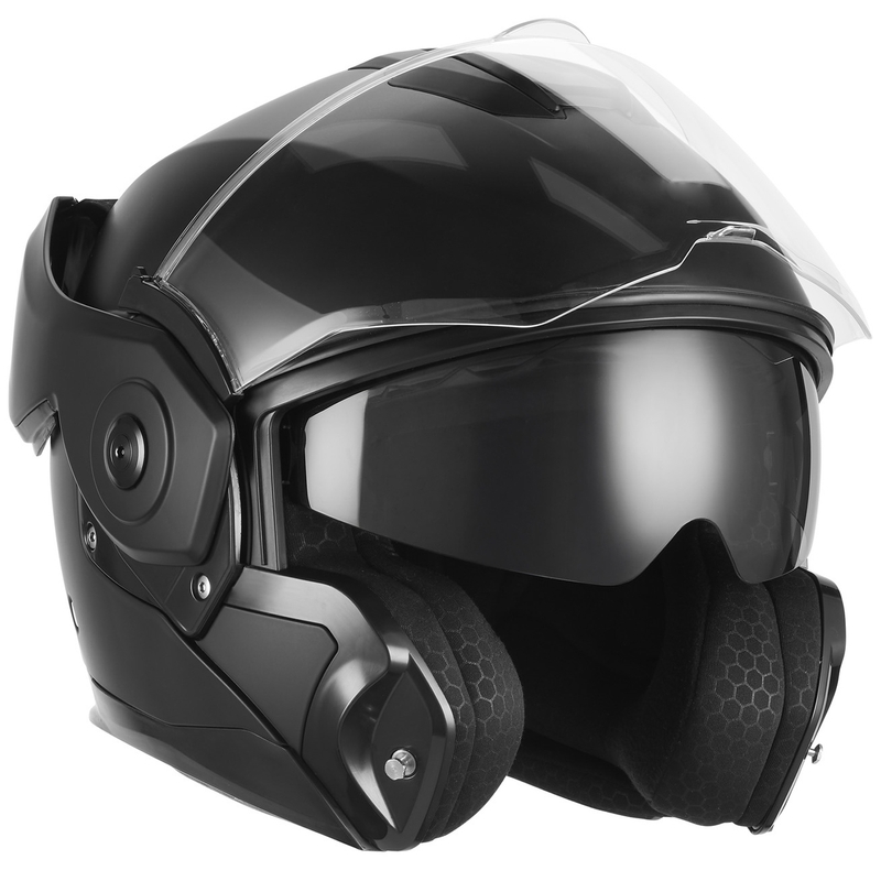 NOX PREMIUM Spinner flip-up motorhelm matzwart