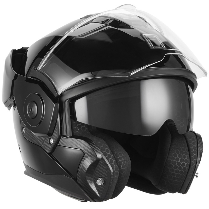 NOX PREMIUM Spinner flip-up motorhelm zwart