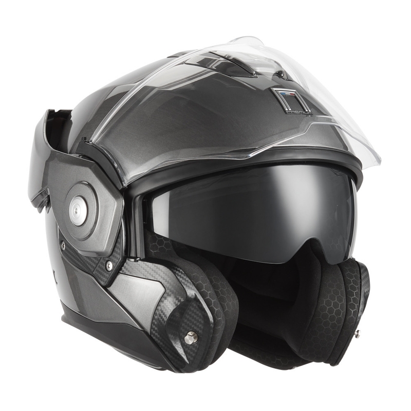 NOX PREMIUM Spinner flip-up motorhelm, mat titanium