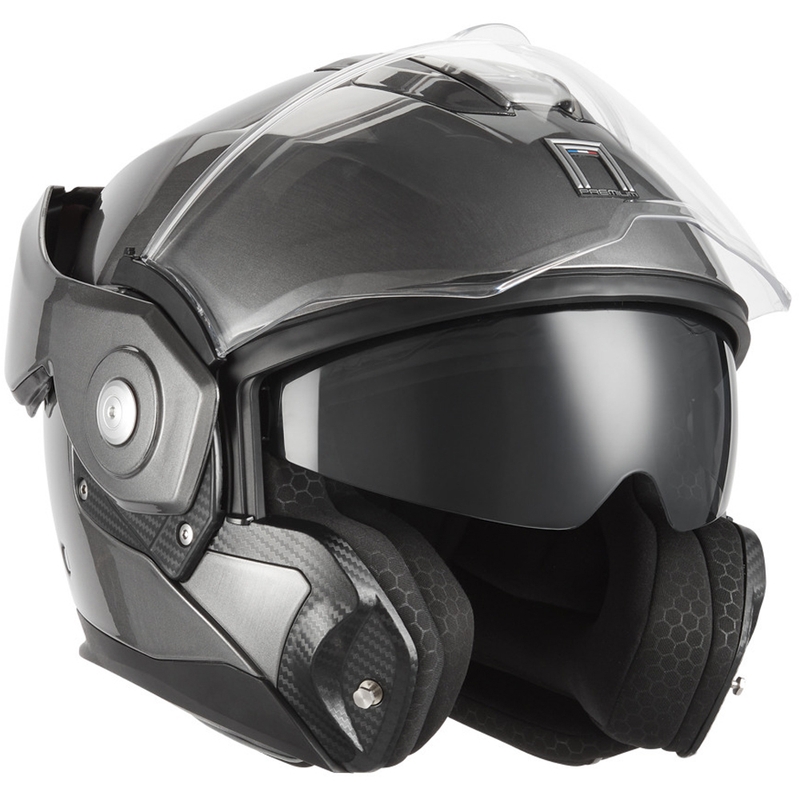 NOX PREMIUM Spinner flip-up motorhelm, mat titanium