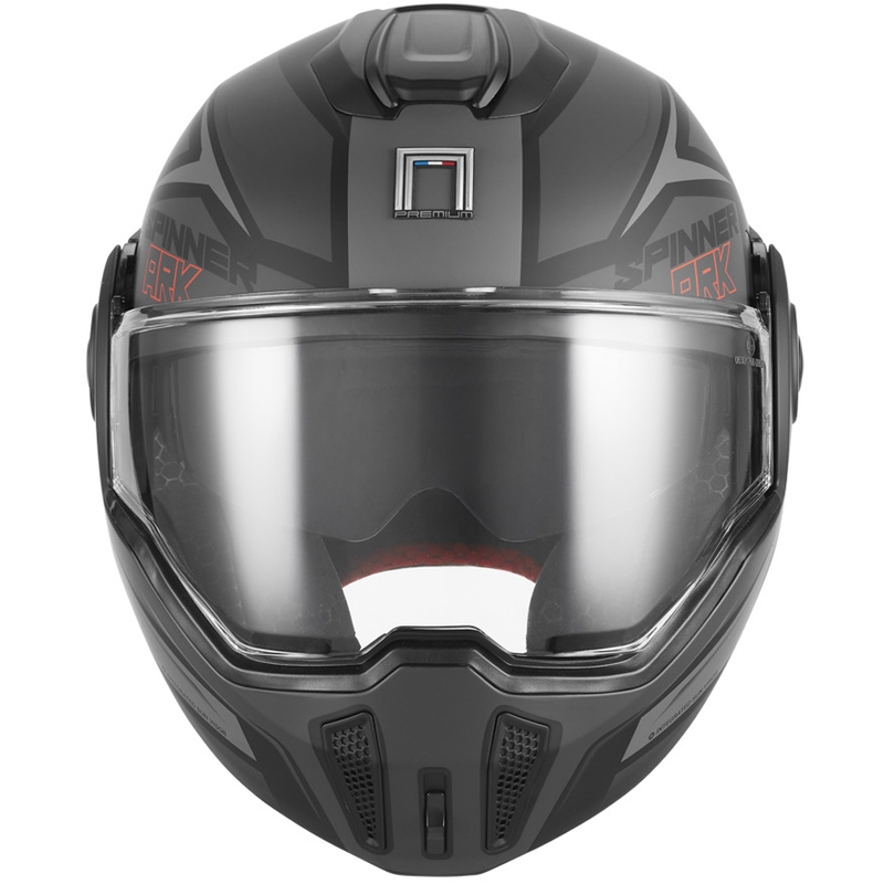 Opklapbare motorhelm NOX PREMIUM Spinner Ark matzwart-rood