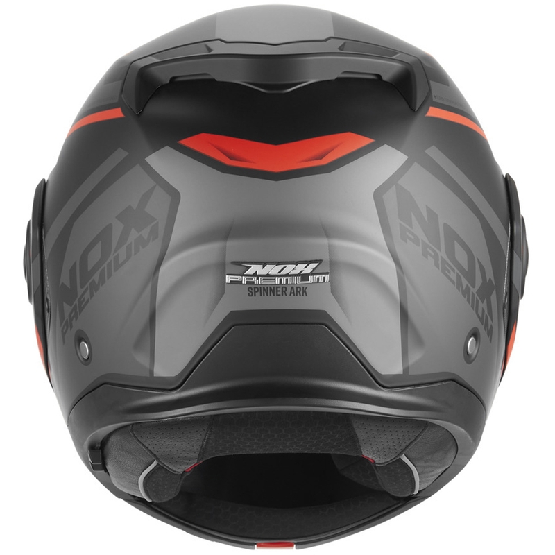 Opklapbare motorhelm NOX PREMIUM Spinner Ark matzwart-rood