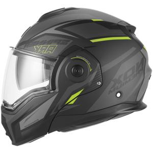 NOX PREMIUM Spinner Ark opklapbare motorhelm mat zwart-fluo geel