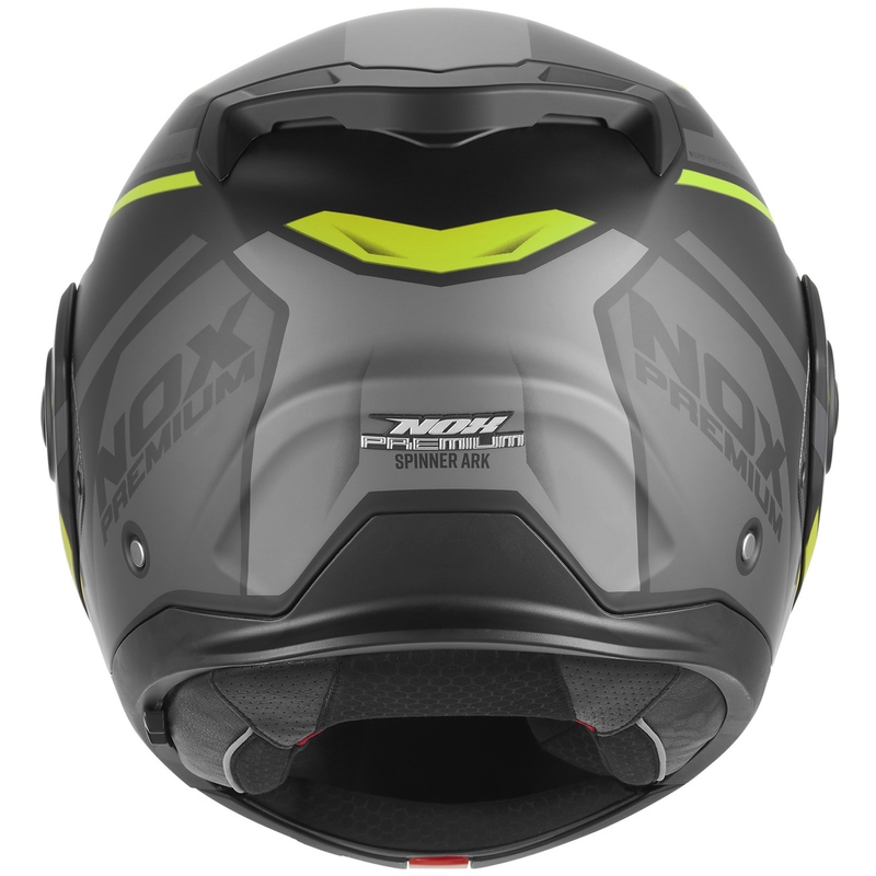 NOX PREMIUM Spinner Ark flip-up motorhelm matzwart-fluorgeel