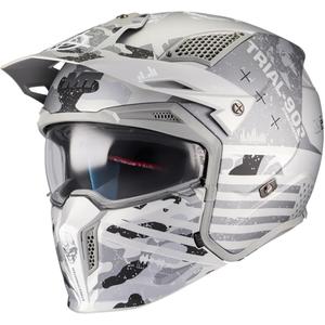 Modulaire motorhelm MT Streetfighter SV S Belic A2 mat wit-grijs