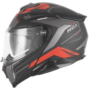 Opklapbare motorhelm NOX N967 Conquer mat zwart-rood