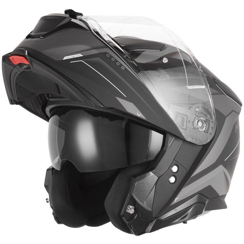 Opklapbare motorhelm NOX N967 Conquer mat zwart-zilver