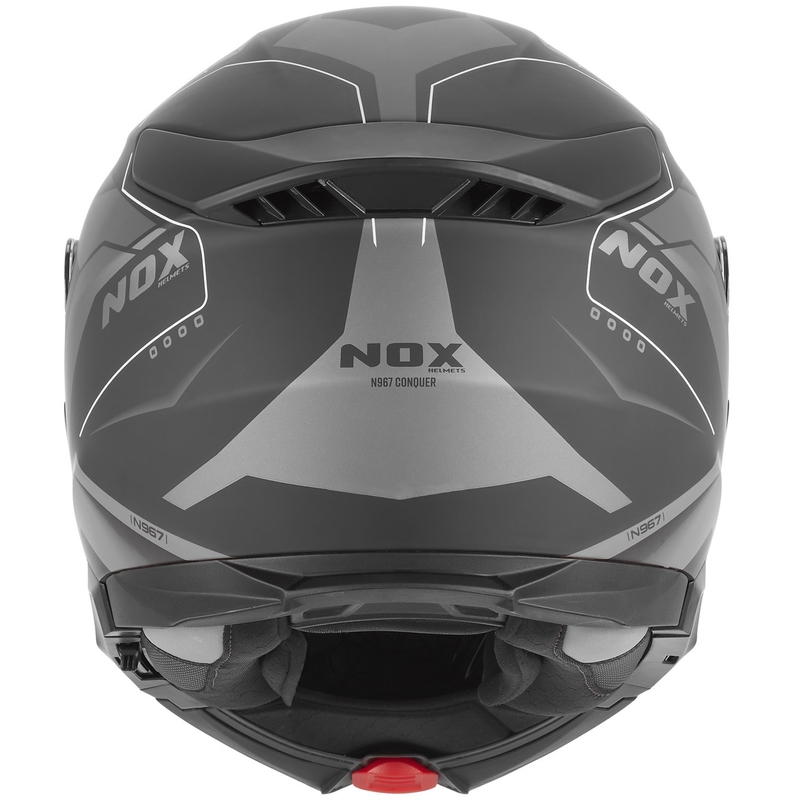 Opklapbare motorhelm NOX N967 Conquer mat zwart-zilver