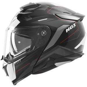 Opklapbare motorhelm NOX N967 Conquer mat zwart-wit-rood